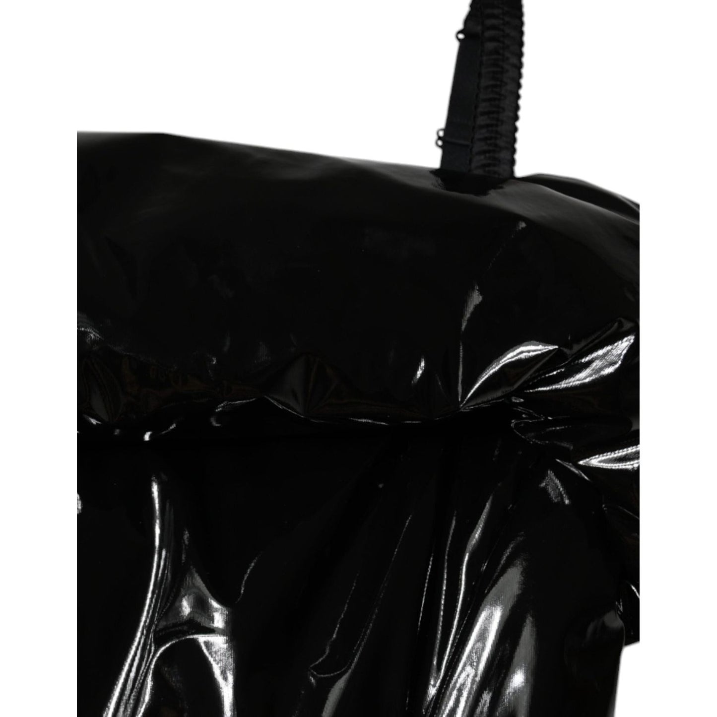 Dolce & Gabbana Black Polyester Ruched Coated Mini Dress DR281247-36