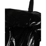 Dolce & Gabbana Black Polyester Ruched Coated Mini Dress DR281247-36