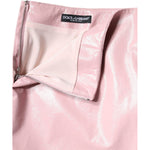 Dolce & Gabbana Glossy Pink Cotton High Waist Mini Skirt SKI2028-46