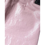 Dolce & Gabbana Glossy Pink Cotton High Waist Mini Skirt SKI2028-46