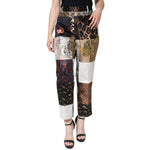 Dolce & Gabbana Multicolor Patchwork Jacquard High Waist Pants PAN74585-46