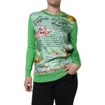 Dolce & Gabbana Green Silk Granita Al Limone Long Sleeves Sweater TSH86570-42