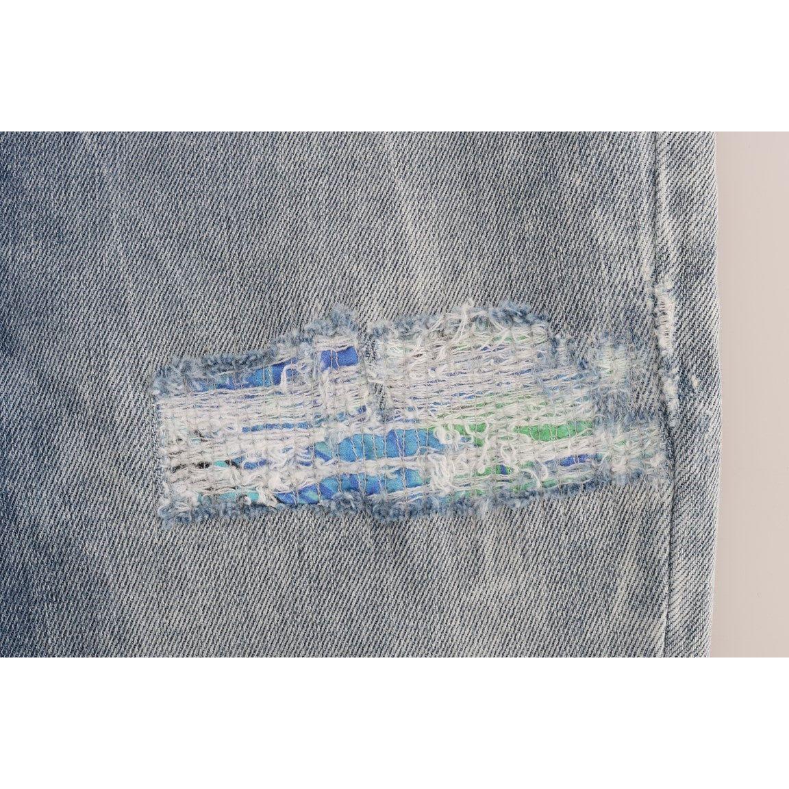 Versace Jeans Blue Wash Torn Stretch Slim Fit Jeans PAN60770-5
