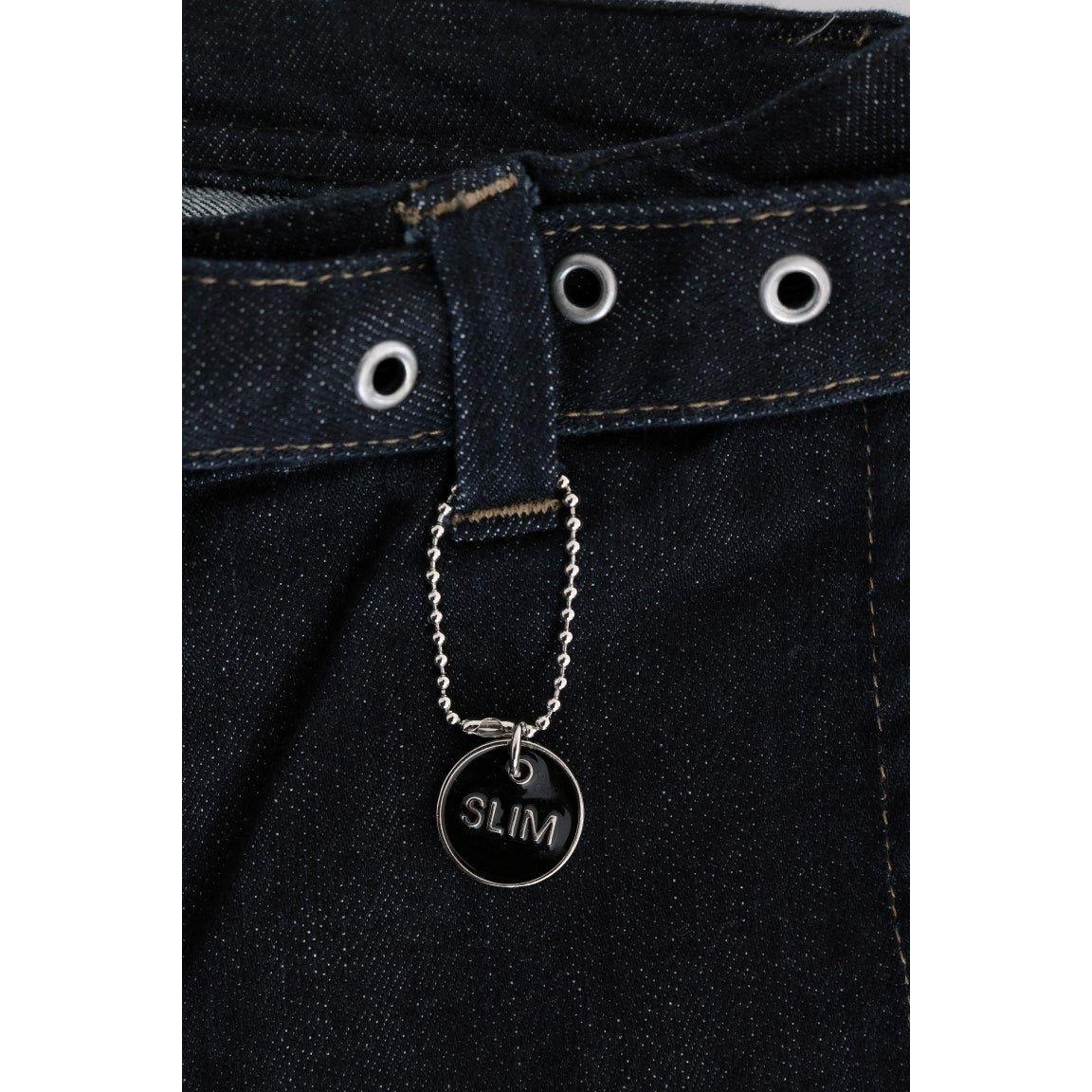 Costume National Blue Cotton Stretch Slim Fit Jeans SIG30123-2