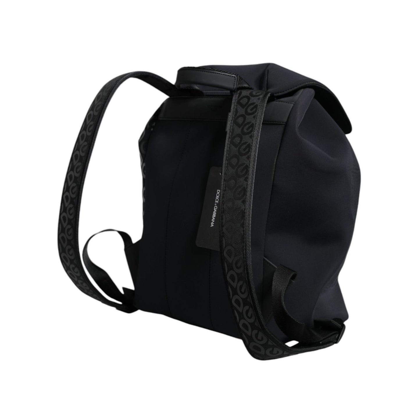 Dolce & Gabbana Black DG Mania Neoprene Travel Back Pack Bag