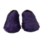 Dolce & Gabbana Purple Sheep Fur Leather Loafers LA4142-8