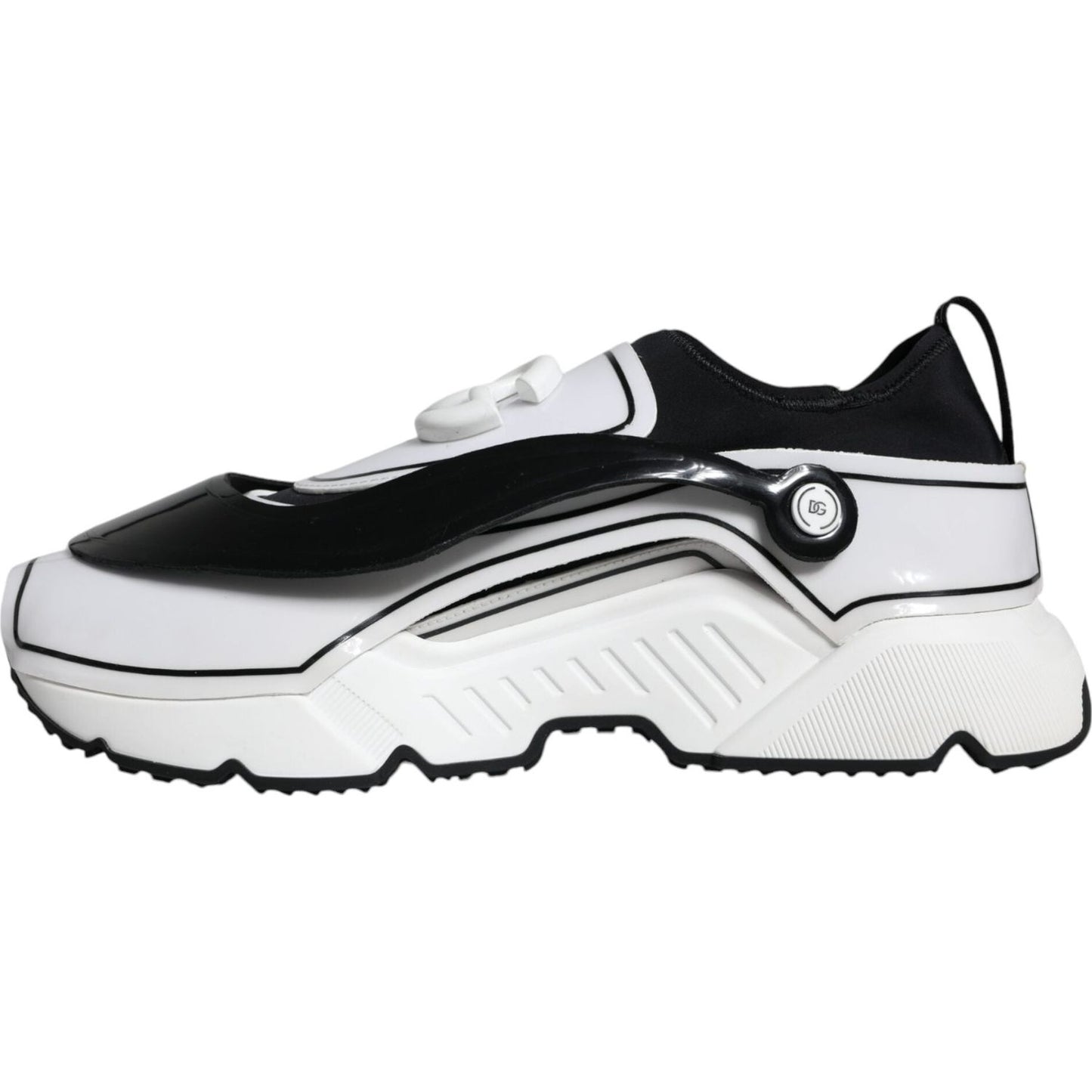 Dolce & Gabbana White Black Logo Plaque Daymaster Sneakers Shoes MV6130-39