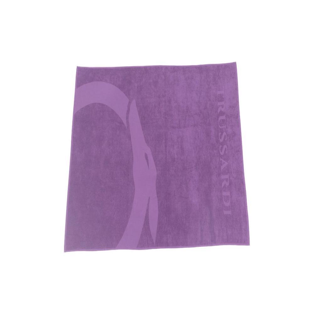 Trussardi Beachwear Purple Cotton Men Swim Towel TR-24328-UNISEX