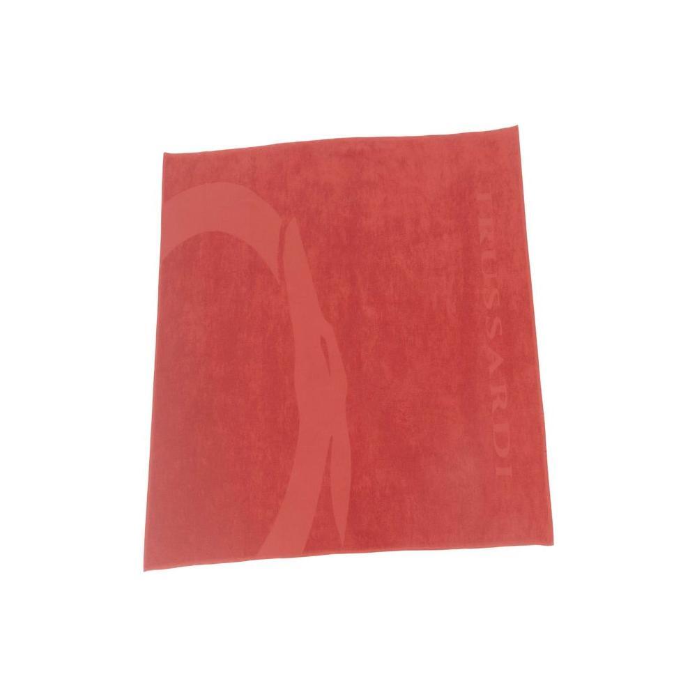 Trussardi Beachwear Red Cotton Men Swim Towel TR-24326-UNISEX
