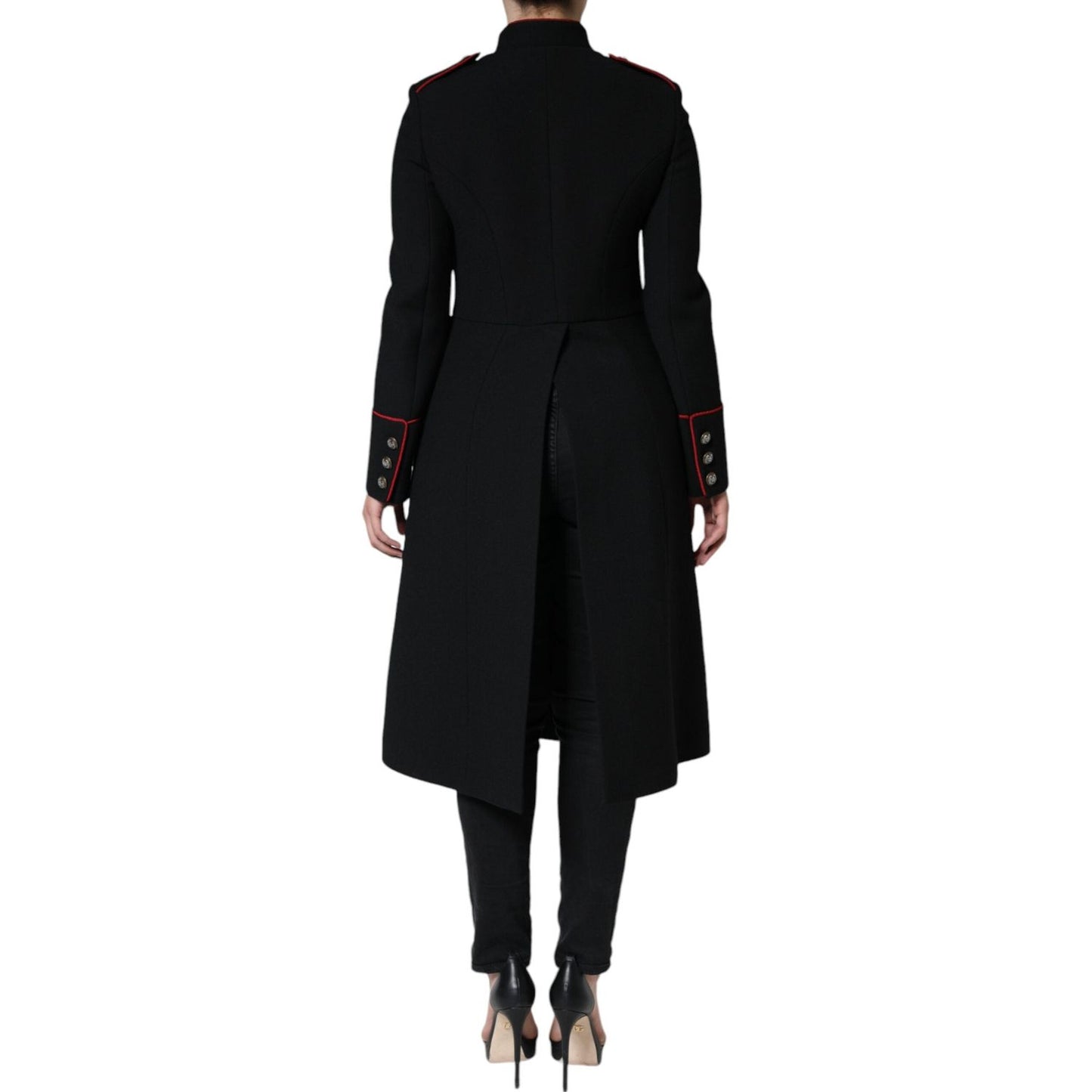 Dolce & Gabbana Black Single Breasted Trench Coat Jacket JKT4092-38