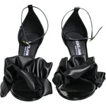 Dolce & Gabbana Black Leather Ankle Strap Heel Sandals Shoes LA11753-37
