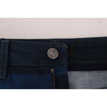 Dolce & Gabbana Blue Short striped Mini Denim Skirt SKI1064-3