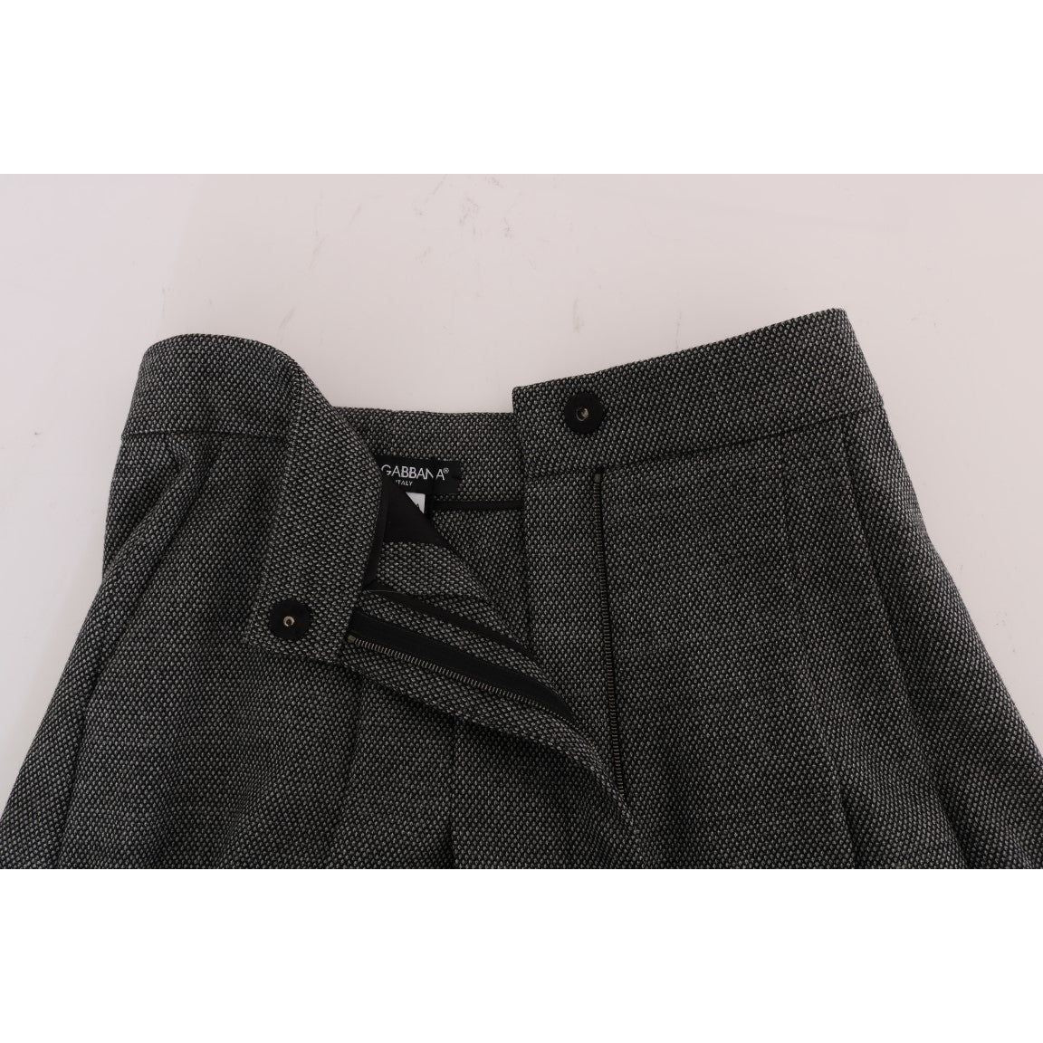 Dolce & Gabbana Gray Wool High Waist Mini Shorts SKI1073-1