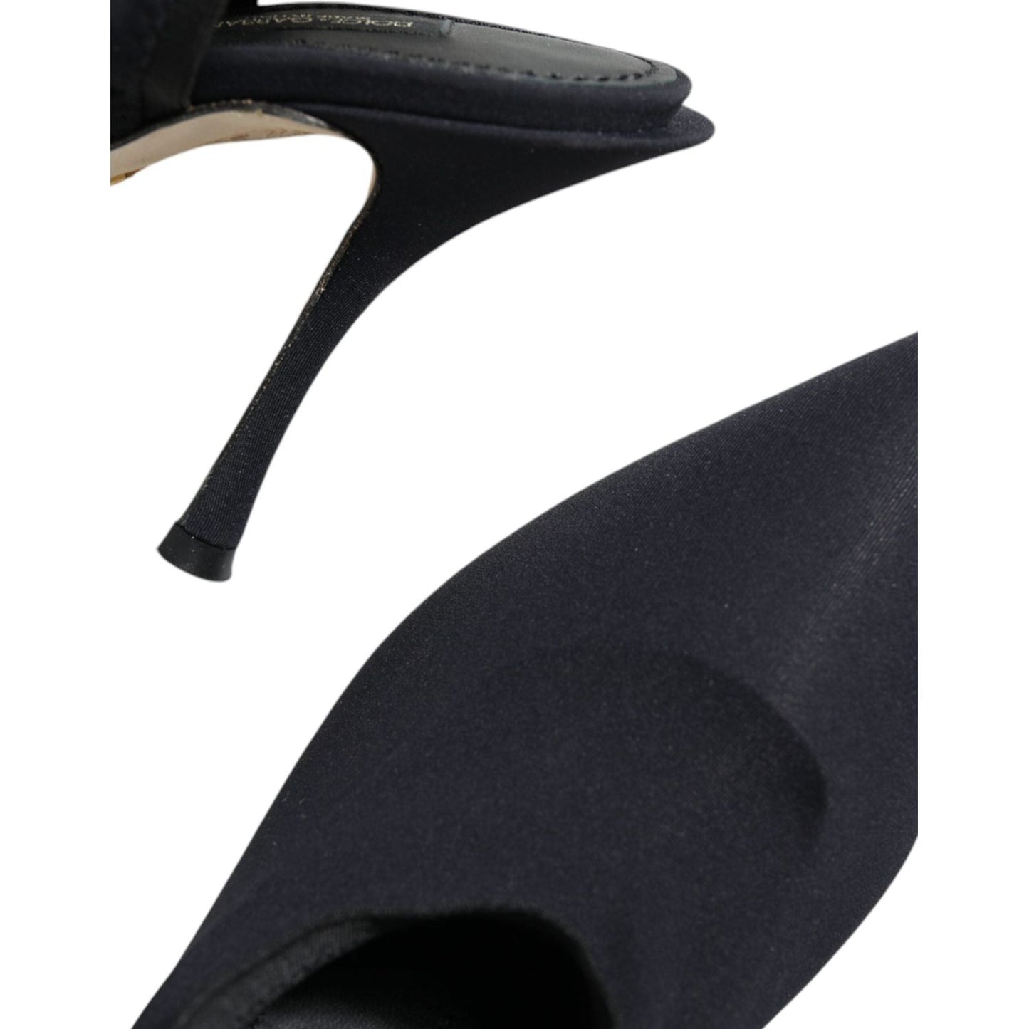 Dolce & Gabbana Black Jersey Stretch Heels Slingback Shoes LA8516-36.5