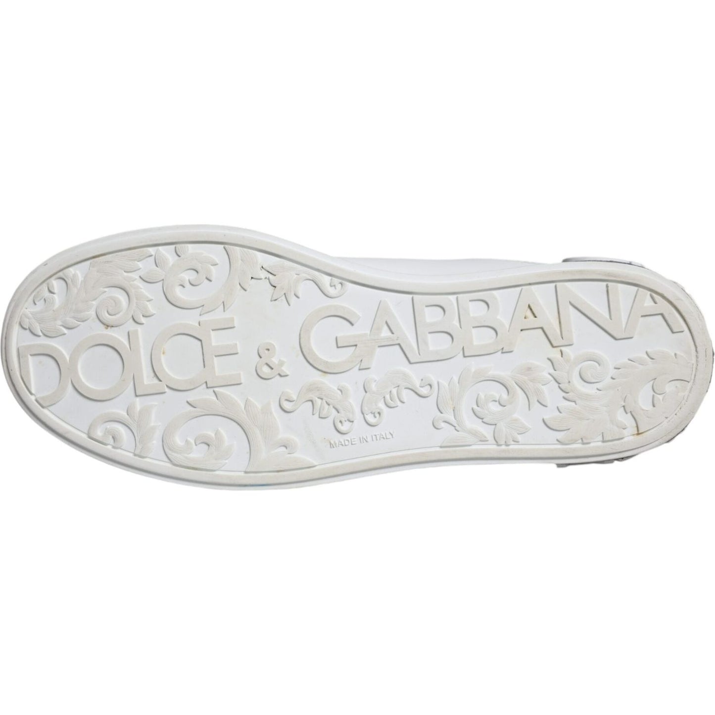 Dolce & Gabbana White Leather Portofino Low Top Sneakers Shoes Dolce & Gabbana Light Gray