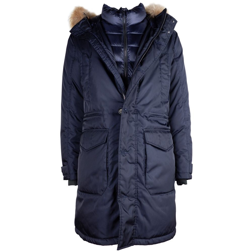 Add Blue Nylon Men Jacket AD-14190-IT50 | L