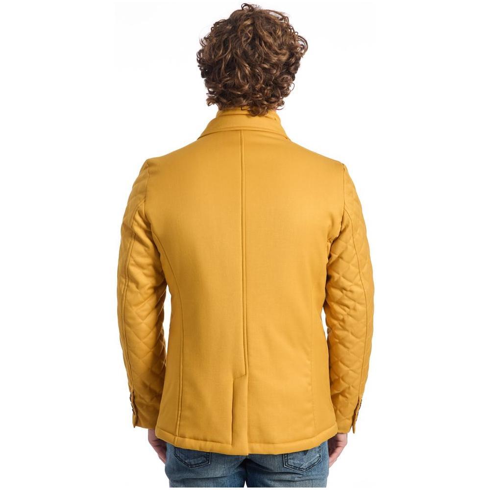 Roberto Pepe Luxury Yellow Wool Men Jacket RO-24671-IT48 | M
