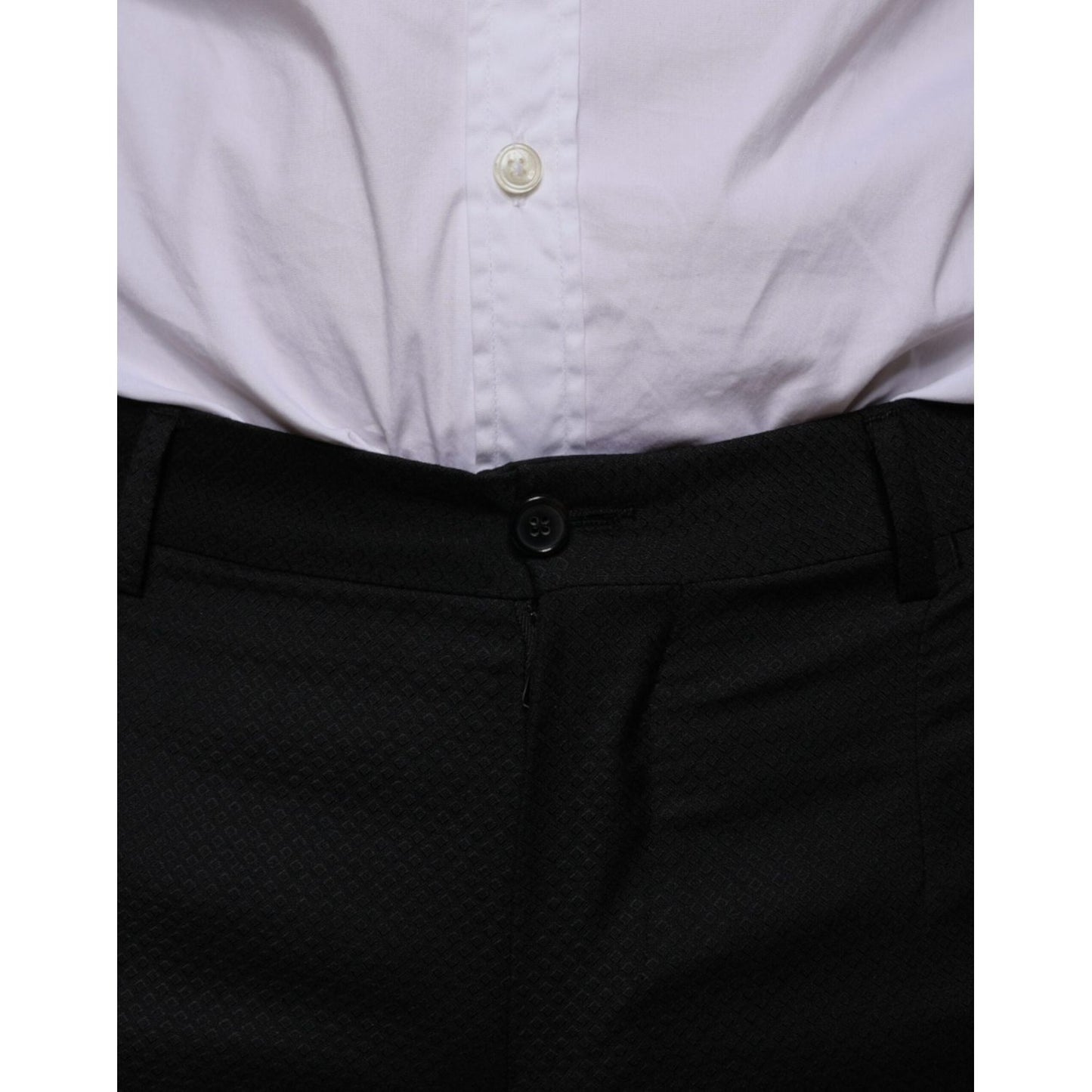 Dolce & Gabbana Black Wool Skinny Dress Formal Pants PAN75322-46