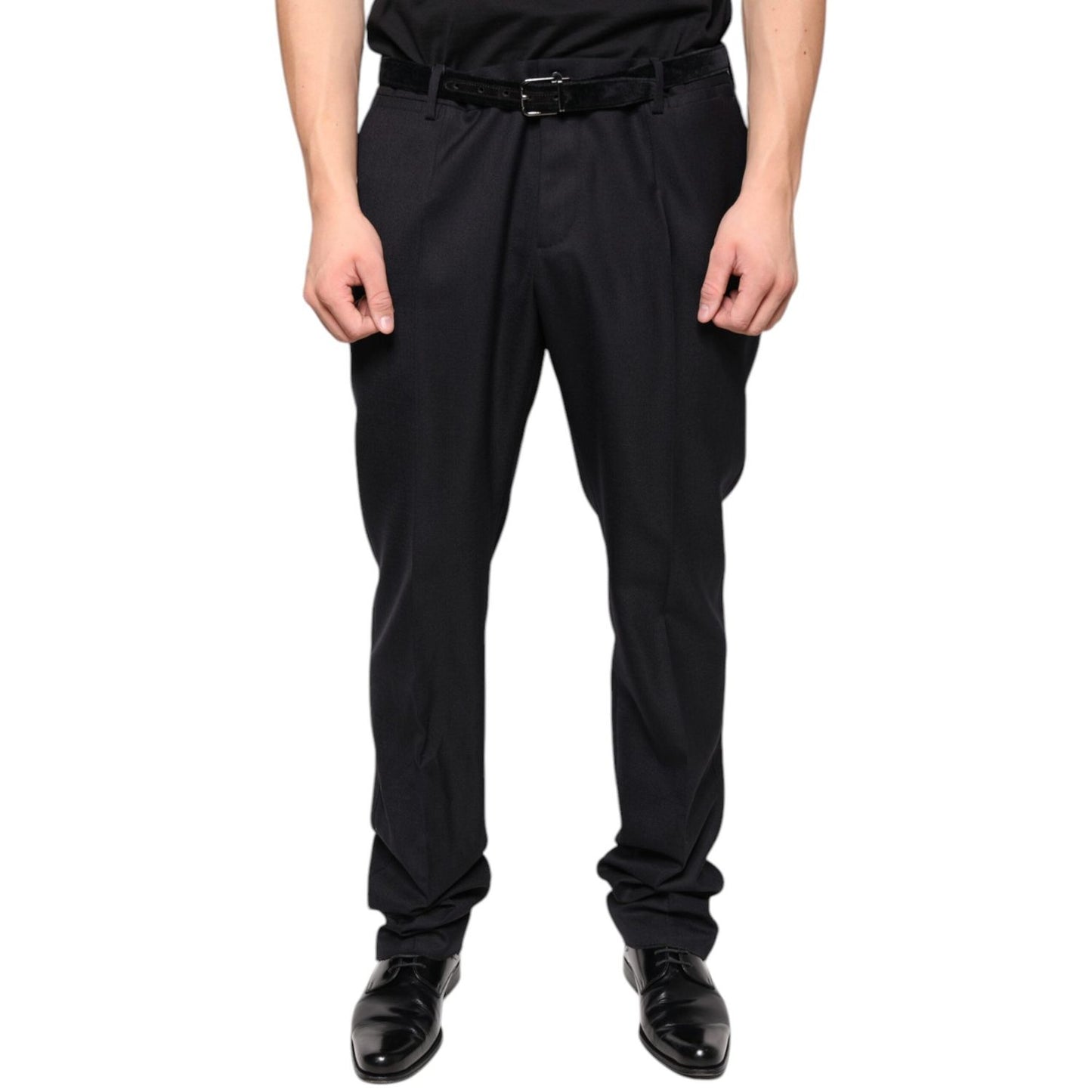 Dolce & Gabbana Black Wool Skinny Dress Formal Pants PAN75335-54
