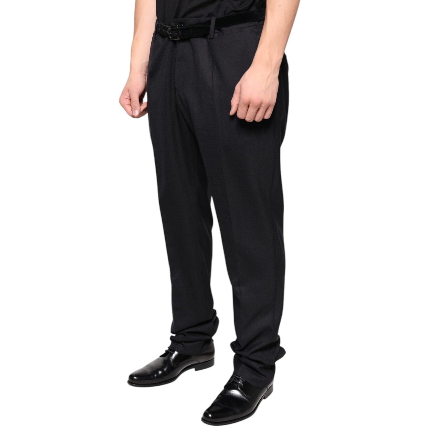 Dolce & Gabbana Black Wool Skinny Dress Formal Pants PAN75335-54
