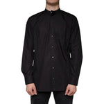 Dolce & Gabbana Black Cotton Button Down Men Casual Shirt TSH84090-38