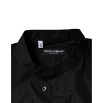Dolce & Gabbana Black Cotton Button Down Men Casual Shirt TSH84090-38