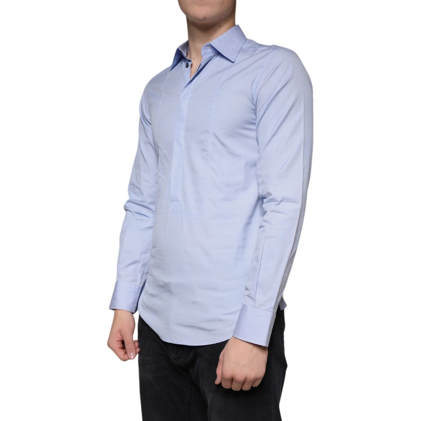 Dolce & Gabbana Light Blue Cotton Men Dress Formal Shirt TSH84708-37