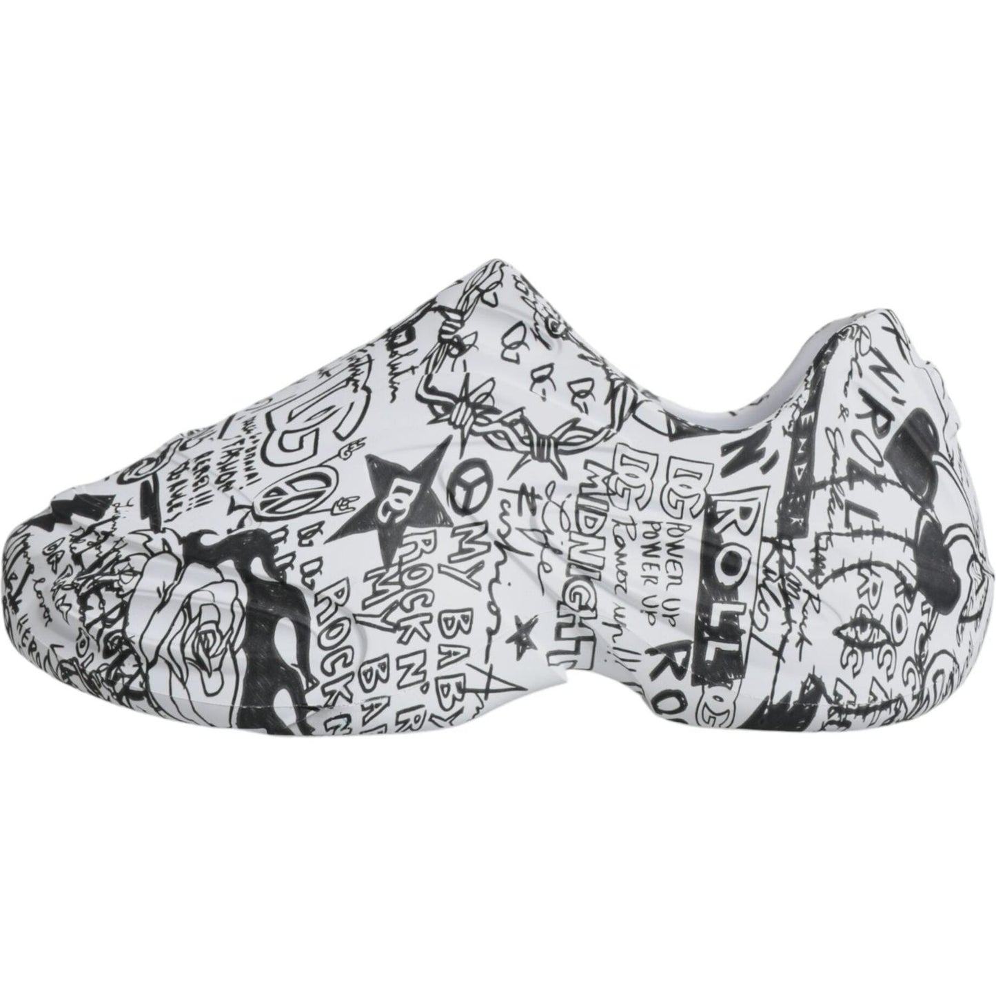 Dolce & Gabbana White Black Graffiti Daymaster Sneakers Shoes MV6242-44