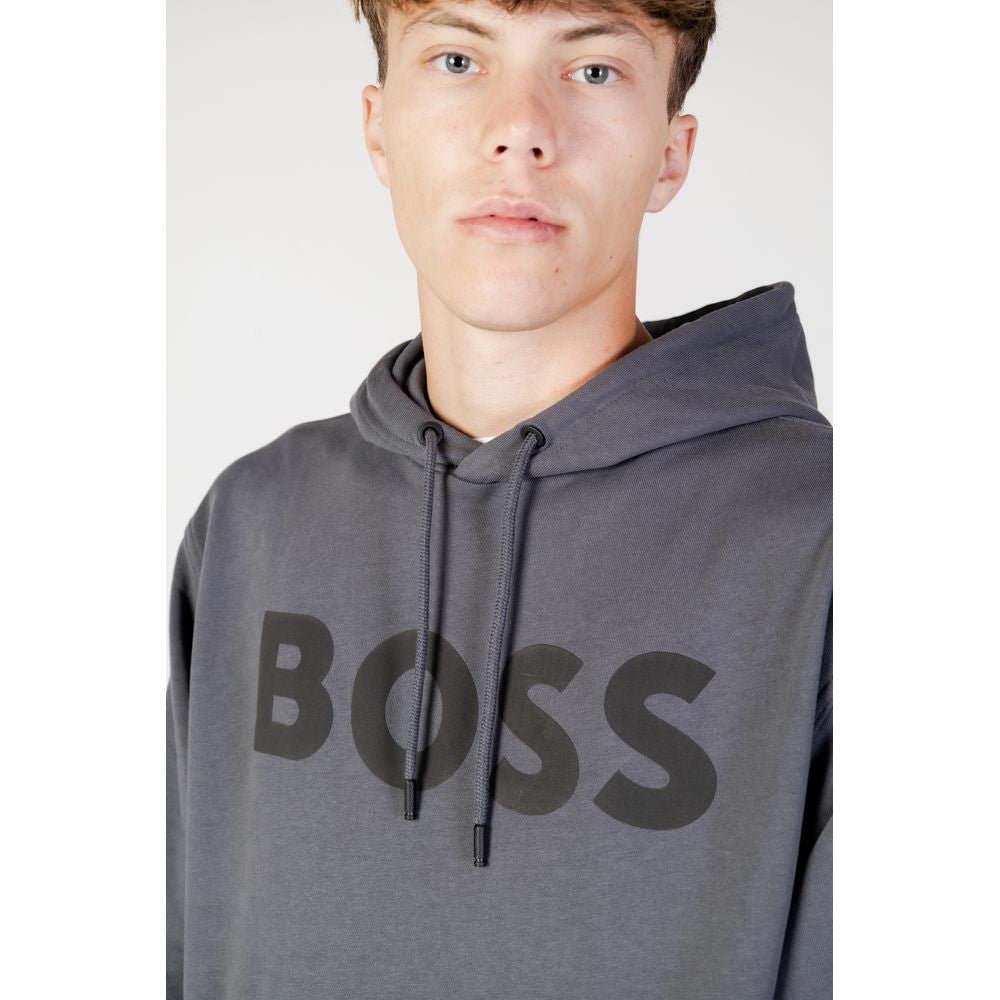 Hugo Boss Gray Cotton Hoody BO-10988500138-IT44 | S