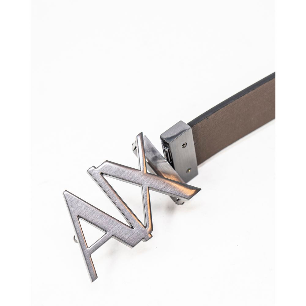 Armani Exchange Black Leather Belt AR-7255600009-100 CM / 40 INCHES