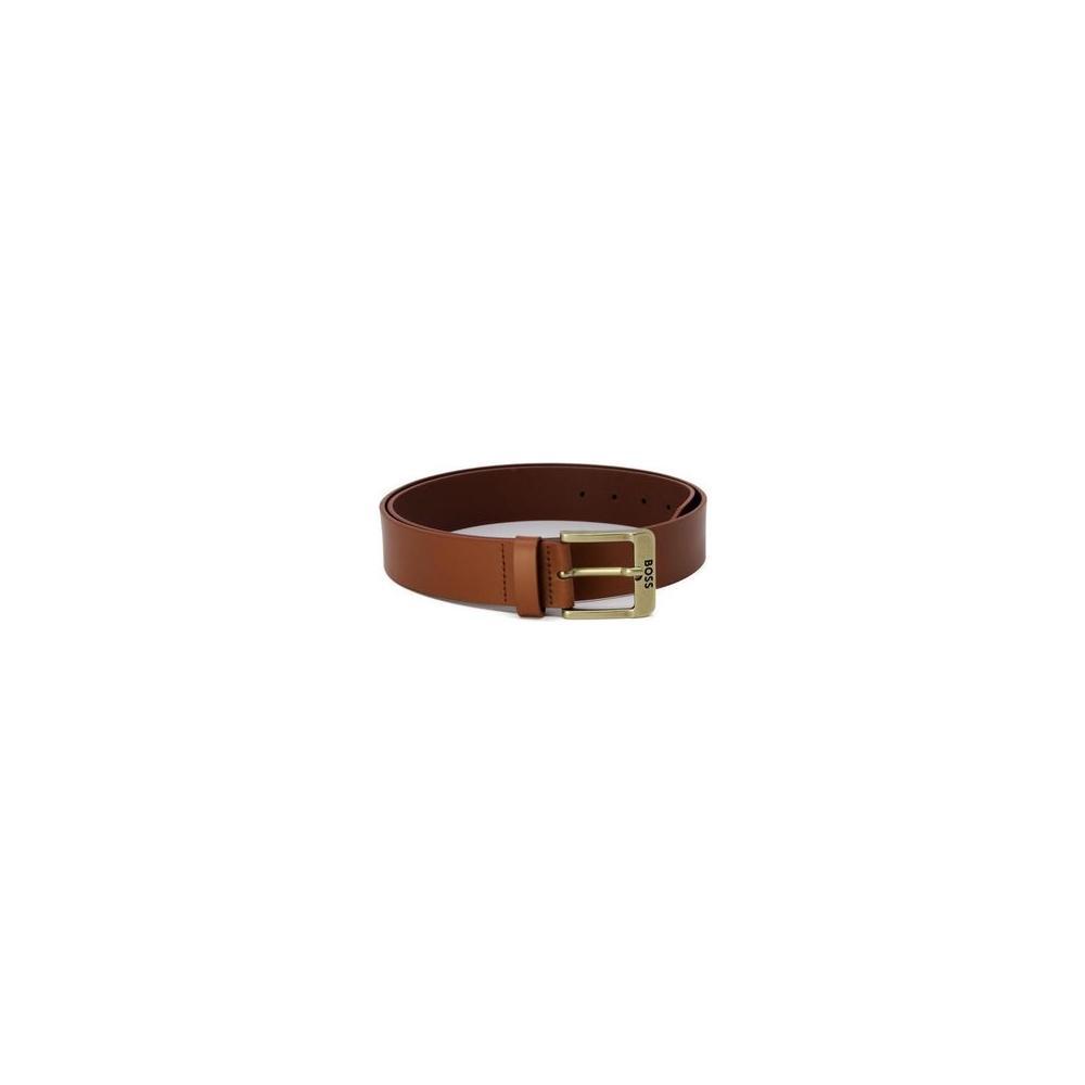Hugo Boss Beige Leather Belt BO-13420000309-80 CM / 32 INCHES