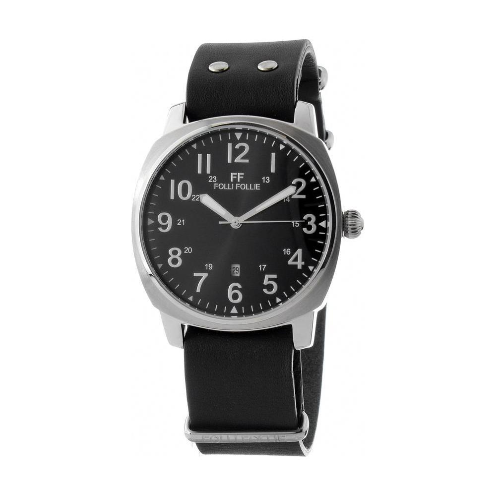 Folli Follie Black Leather Watch FFWF14T001SDNNAC