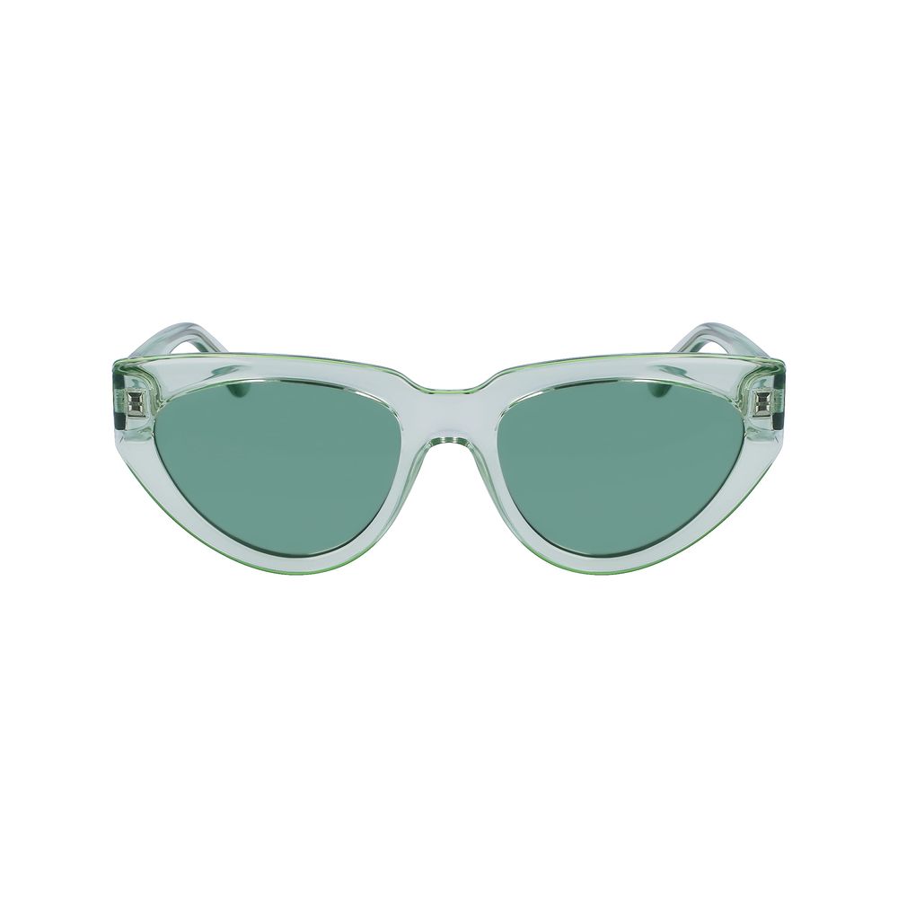 Karl Lagerfeld Green Injected Sunglasses with cat-eye design and green lenses, model KL6100S-300, frame dimensions 54/19/140 mm.
