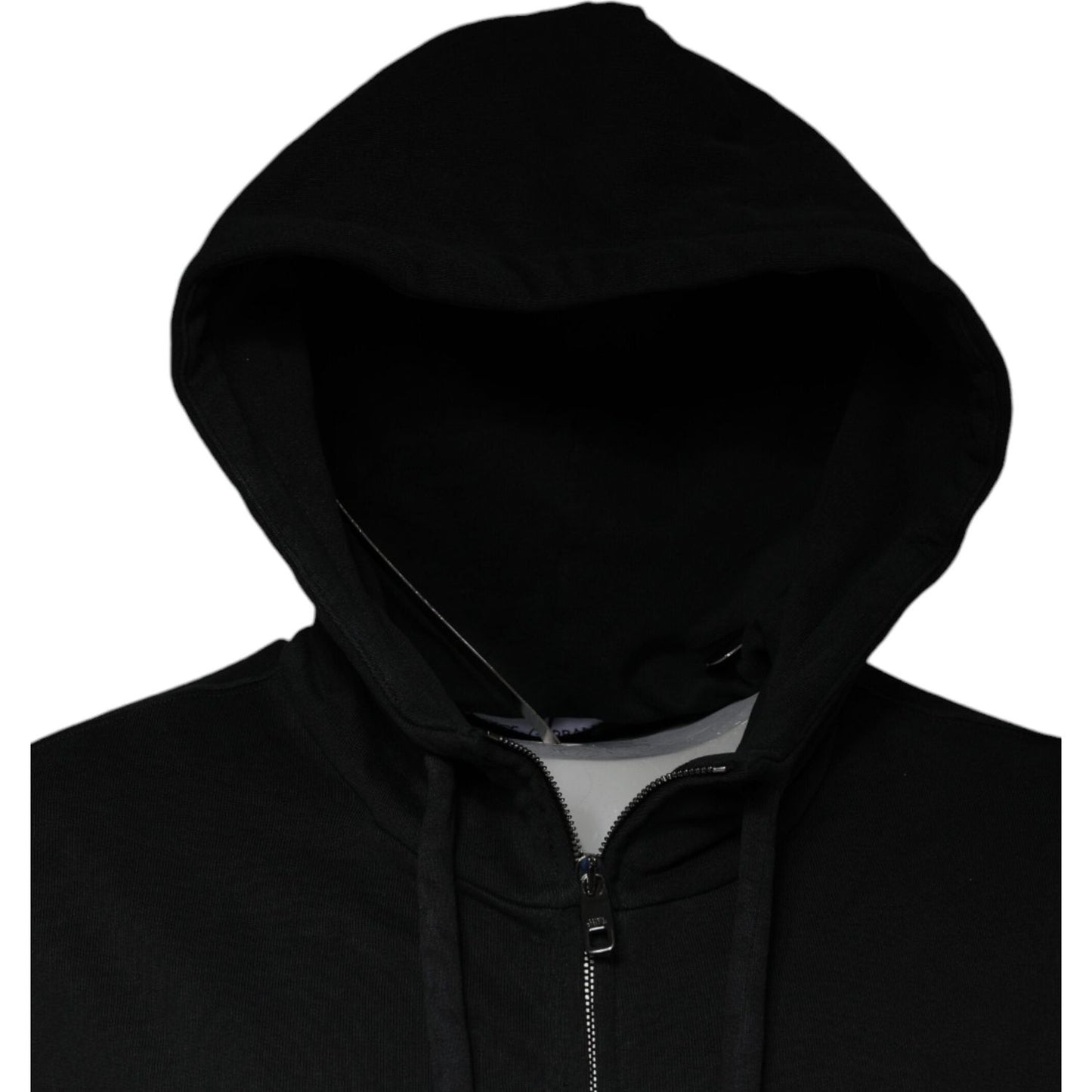 Dolce & Gabbana Black Logo Plaque Hooded Full Zip Sweater TSH86994-44