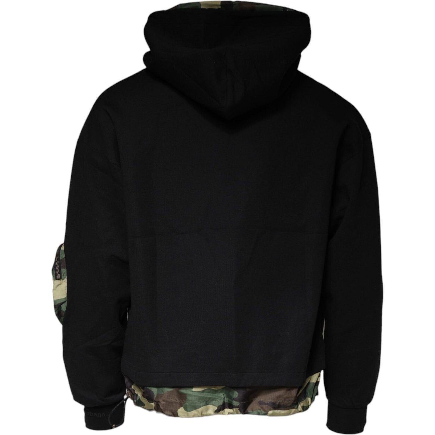 Dolce & Gabbana Black Pocket CottonHooded Sweatshirt Sweater TSH87003-46