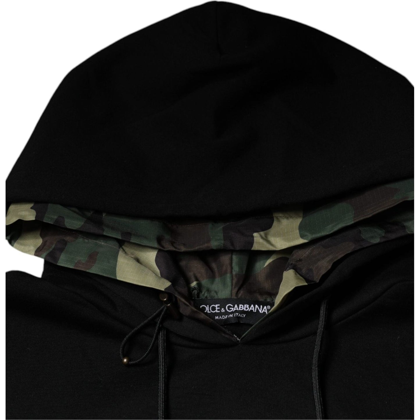 Dolce & Gabbana Black Pocket CottonHooded Sweatshirt Sweater TSH87003-46