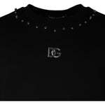Dolce & Gabbana Black Logo Stud Pullover Sweatshirt Sweater TSH87009-48