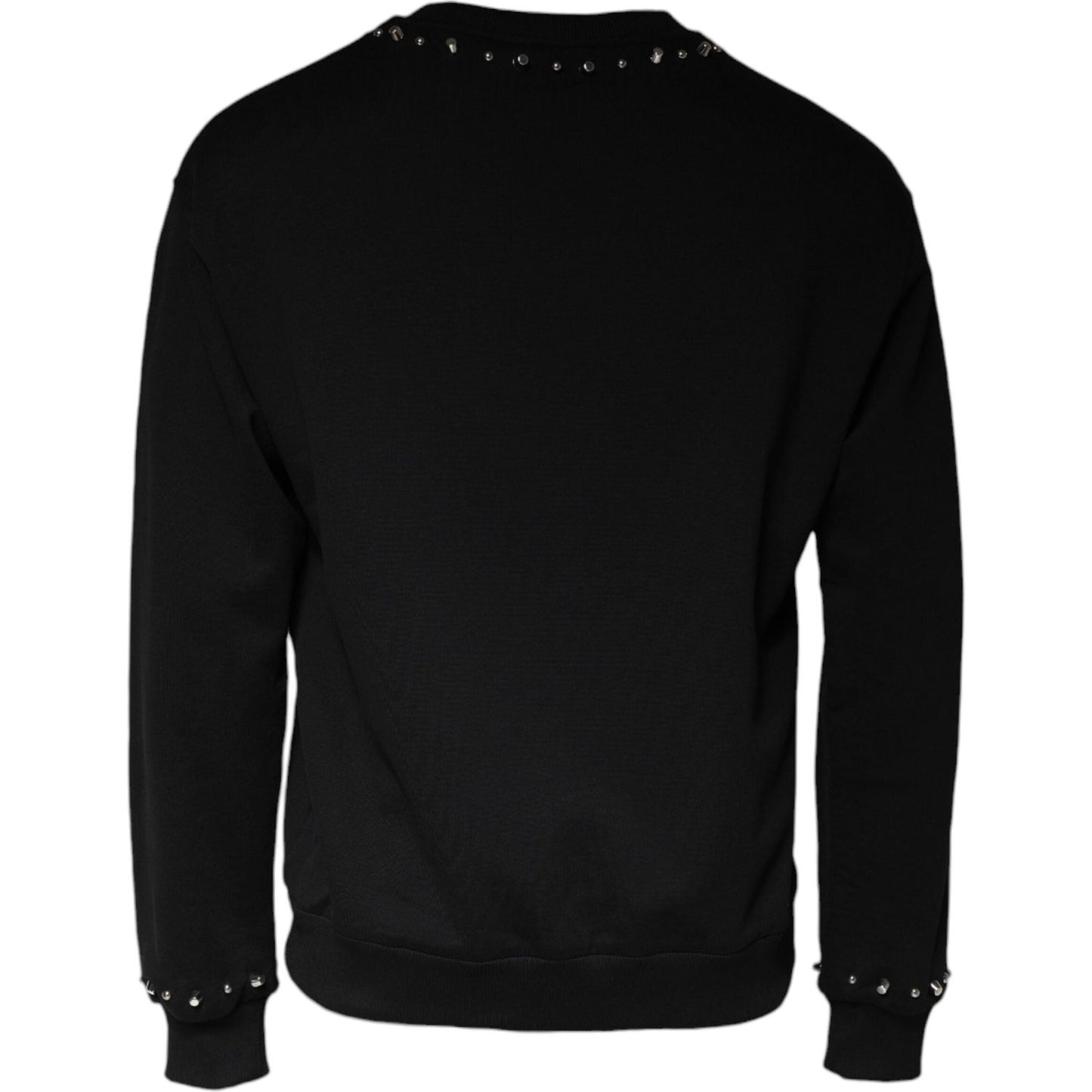 Dolce & Gabbana Black Logo Stud Pullover Sweatshirt Sweater TSH87009-48