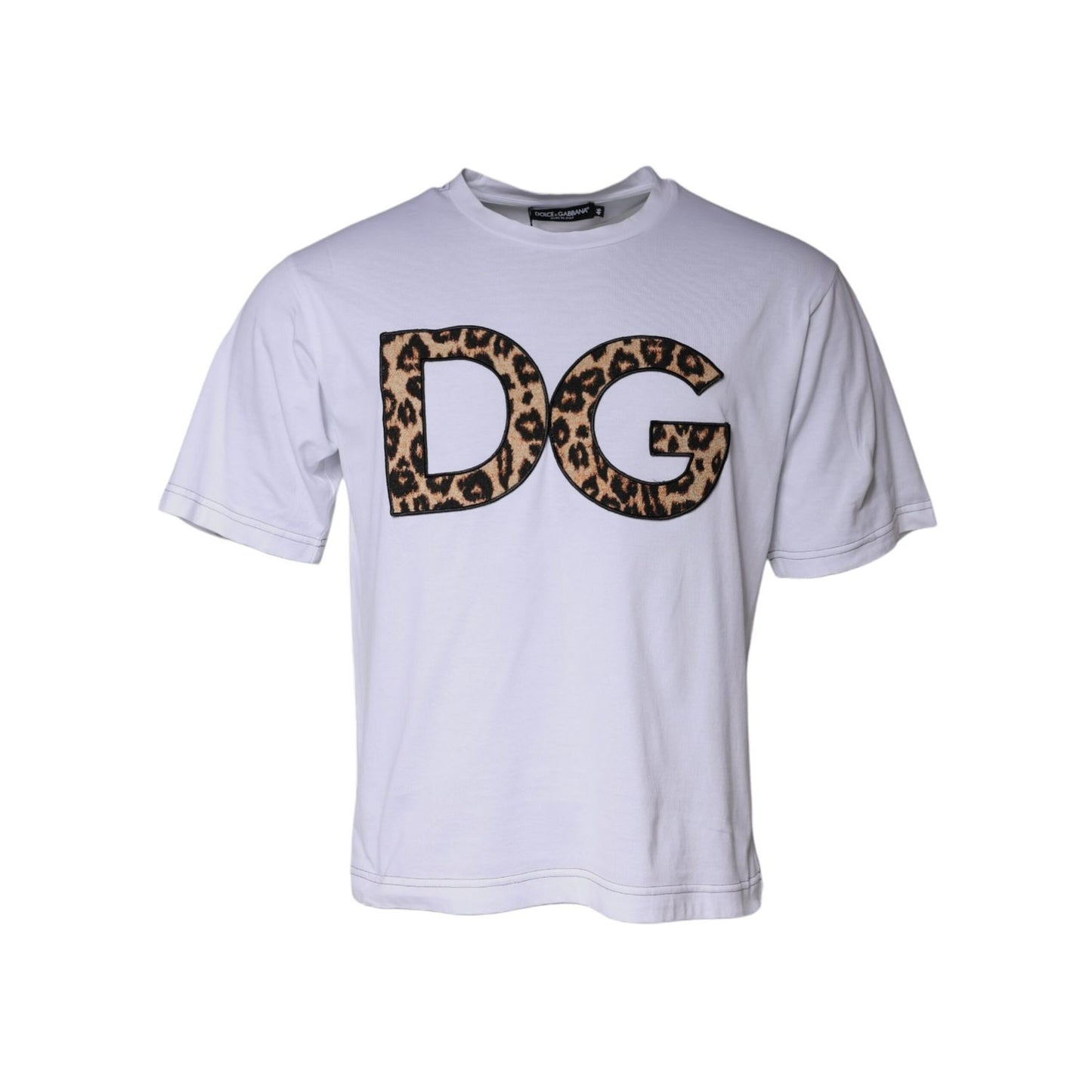 Dolce & Gabbana White DG Logo Cotton Shorts Sleeves T-shirt