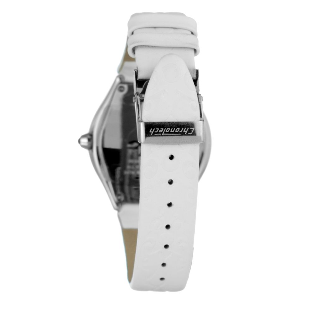 Chronotech White Leather Dress Watch