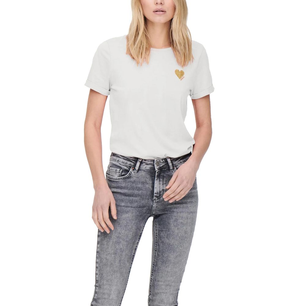 Only White Cotton Tops & T-Shirt Only Rosy Brown