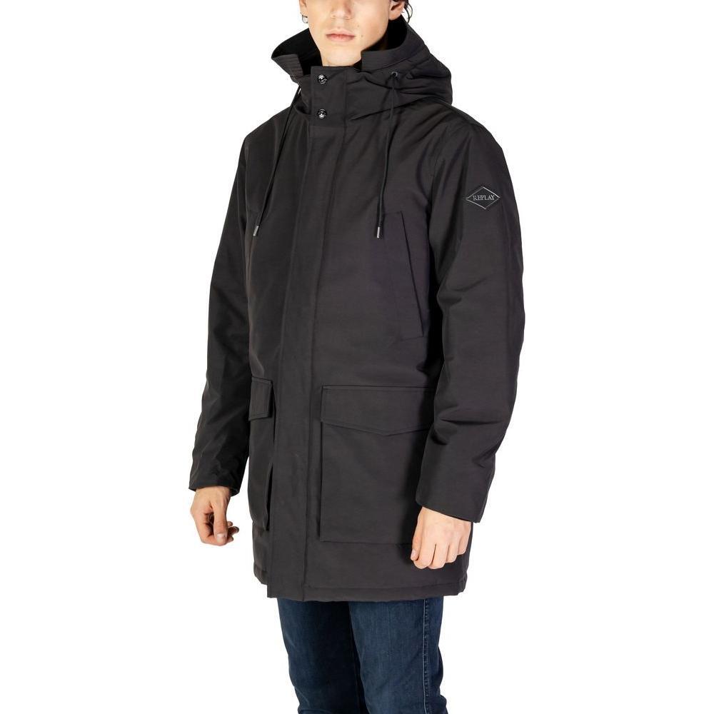 Replay Black Polyamide Parka RE-14825800009-IT52 | XL