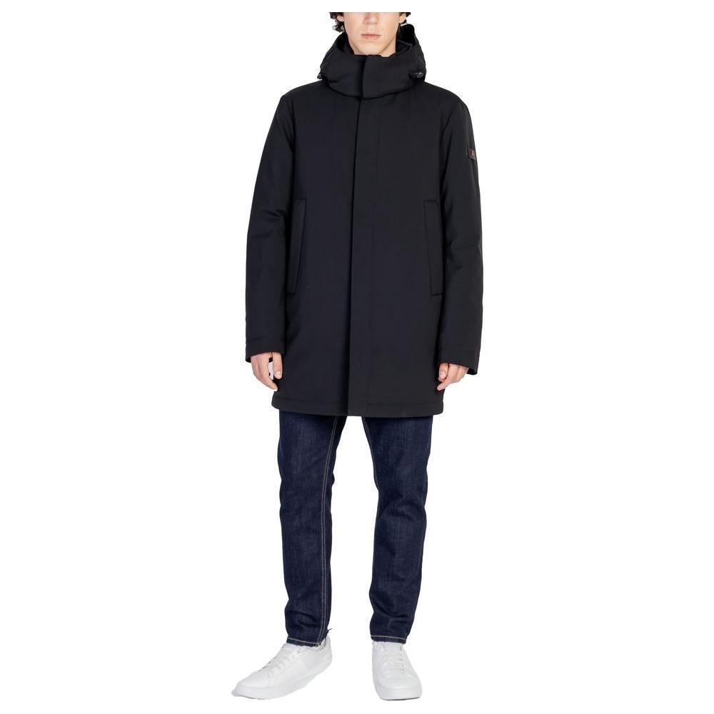 Peuterey Black Polyester Jackets & Coat PE-15559300009-IT52 | XL