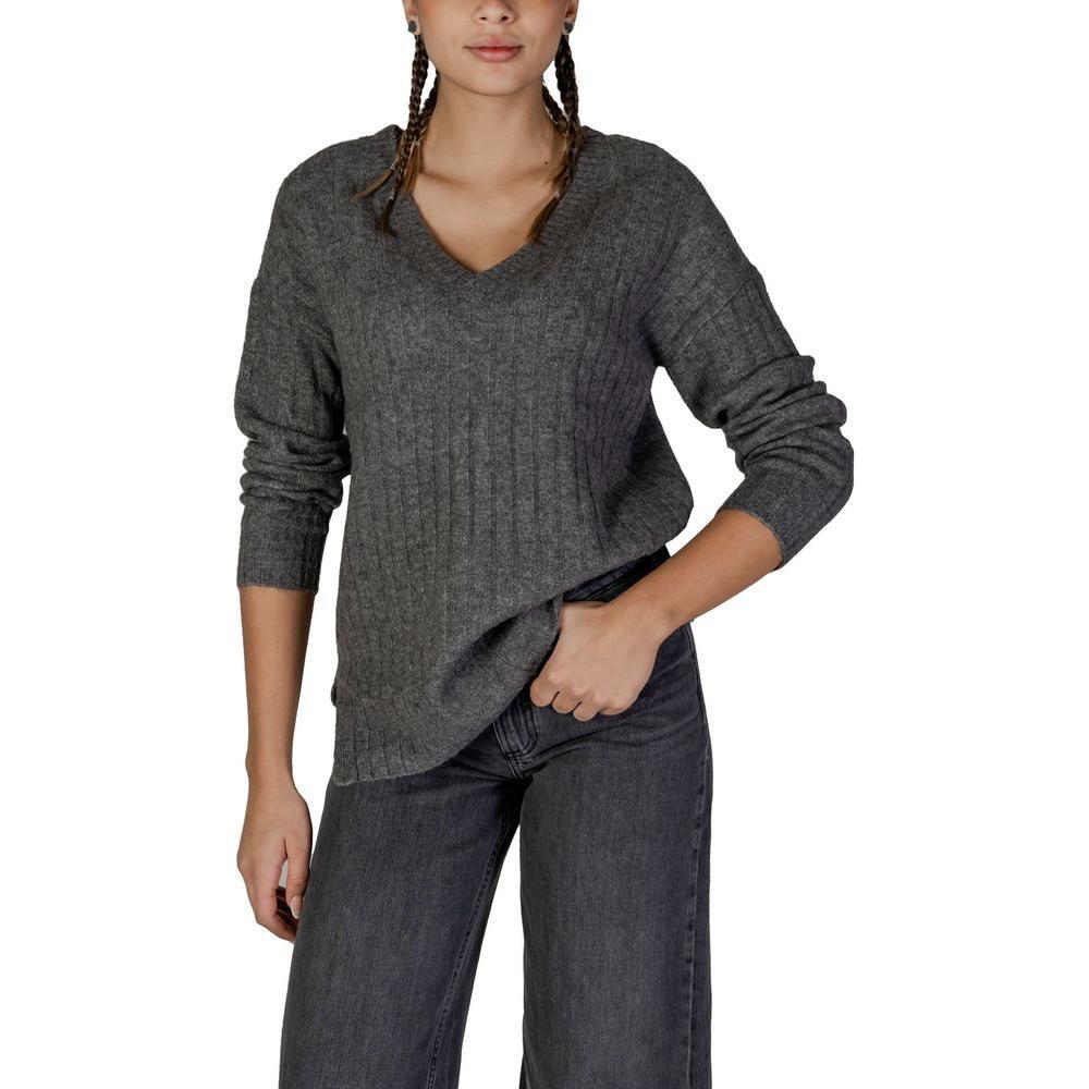 Vila Clothes Gray Marabou Sweater VI-15826100136-IT40|S
