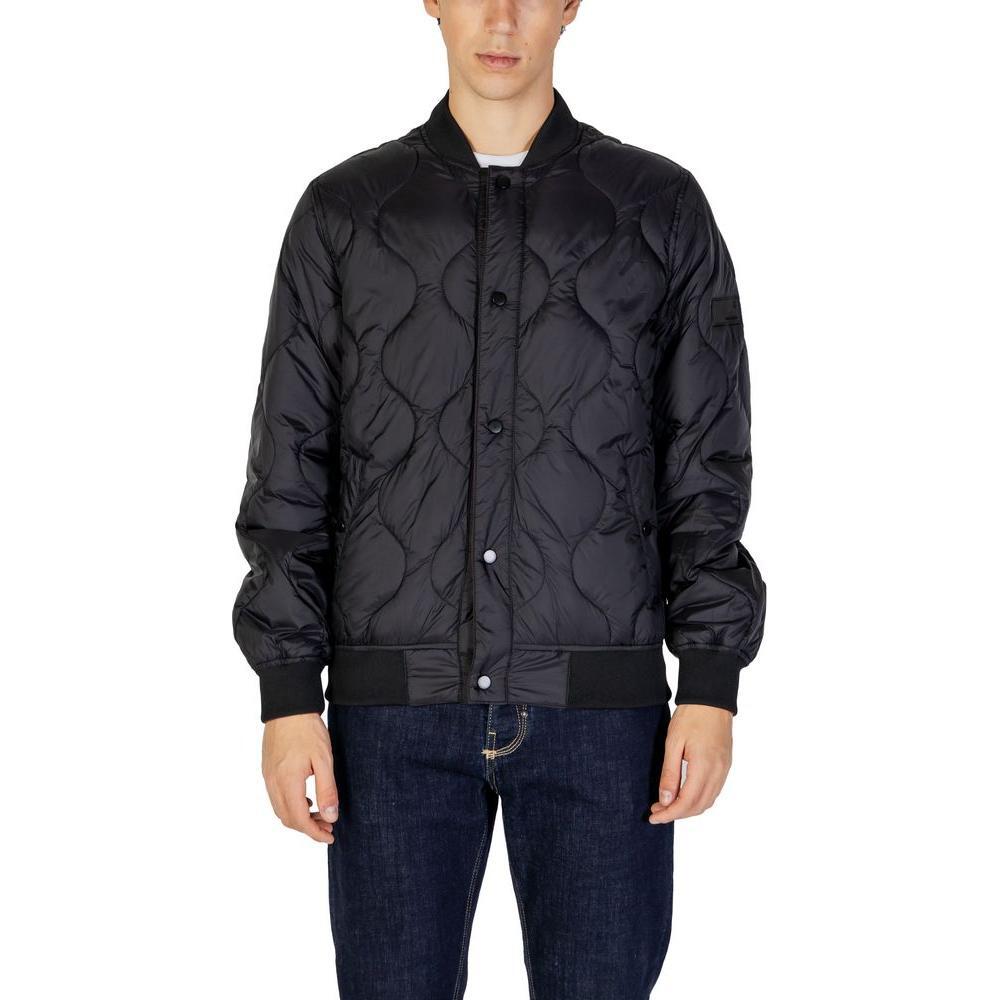 Gianni Lupo Black Polyamide Jackets & Coat GI-14787700009-IT52 | XL
