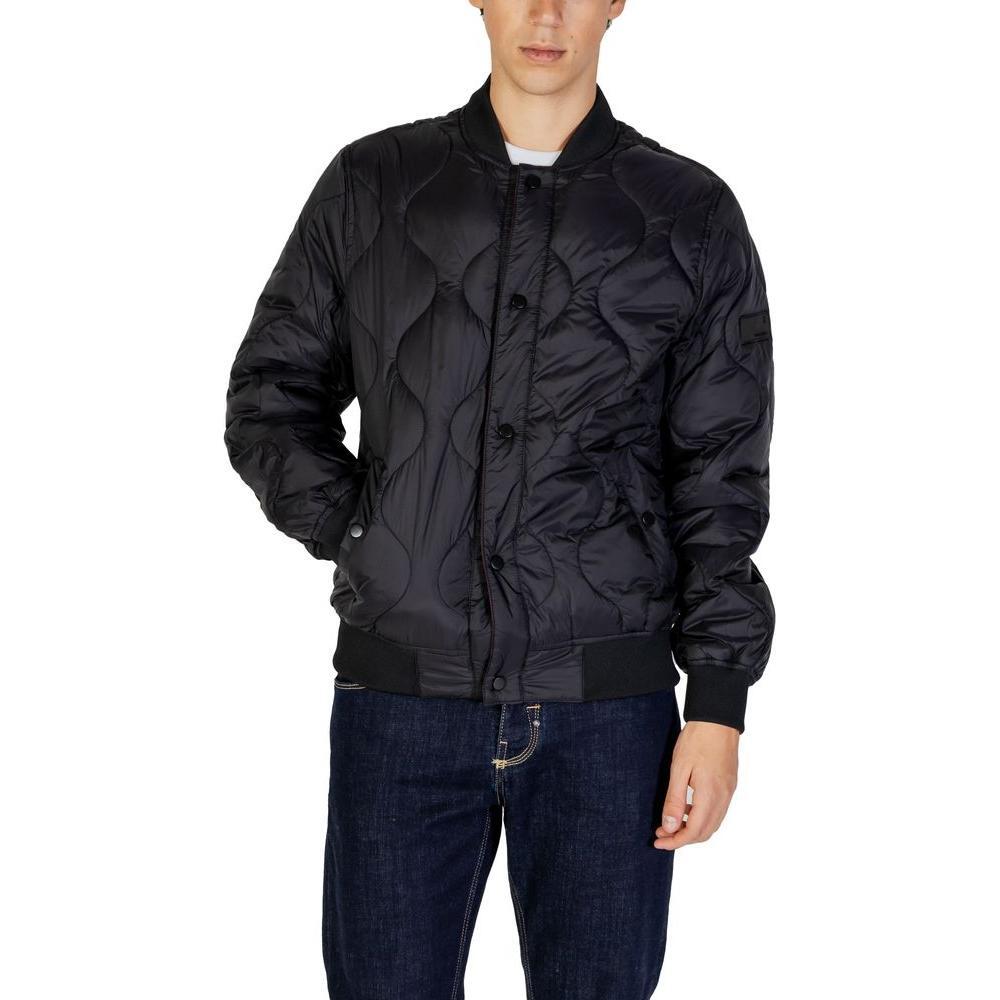 Gianni Lupo Black Polyamide Jackets & Coat GI-14787700009-IT52 | XL