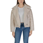 Vila Clothes Beige Artificial Leather Jackets & Coat VI-15725802507-IT38|XS