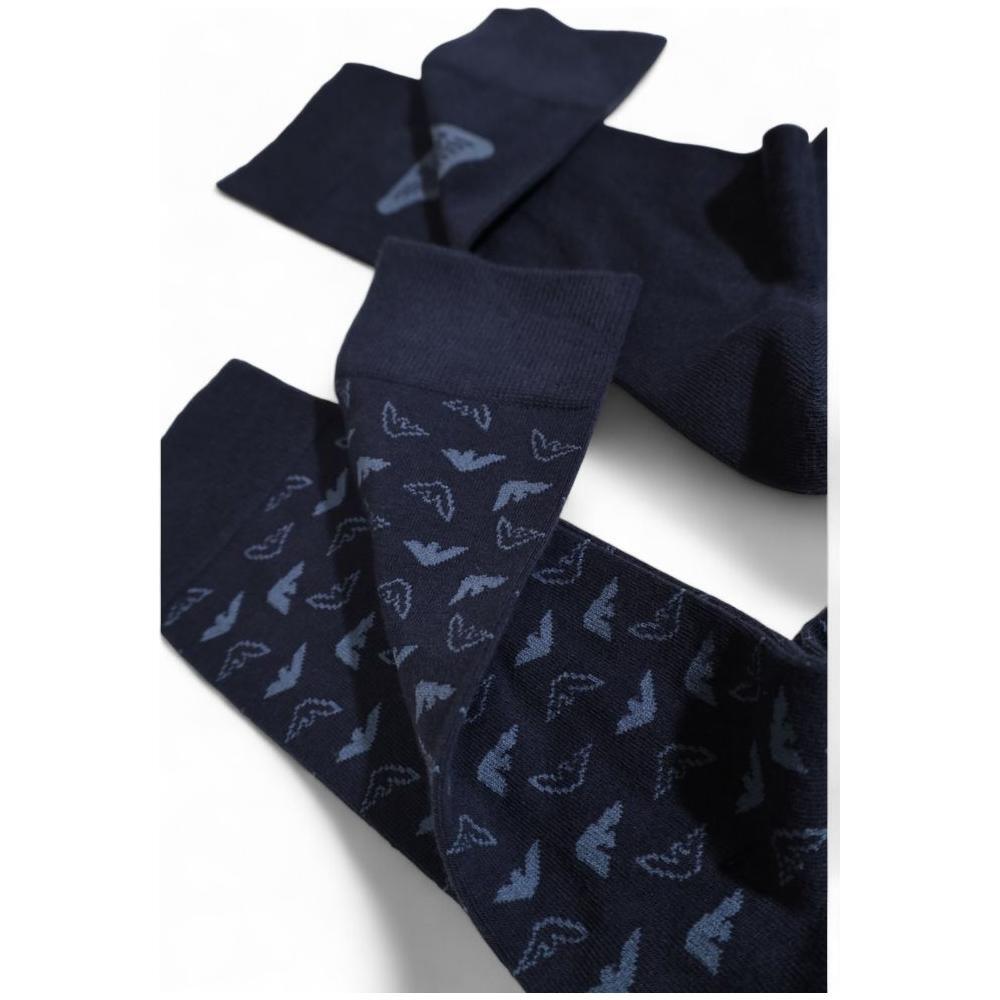 Emporio Armani Underwear Blue Cotton Sock EM-15167000010-ONE SIZE