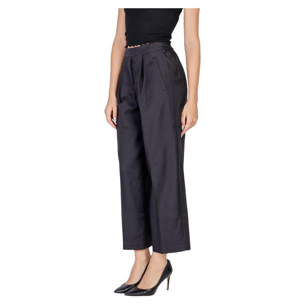 ICHI Black Polyester Pant IC-15420200009-IT38|XS
