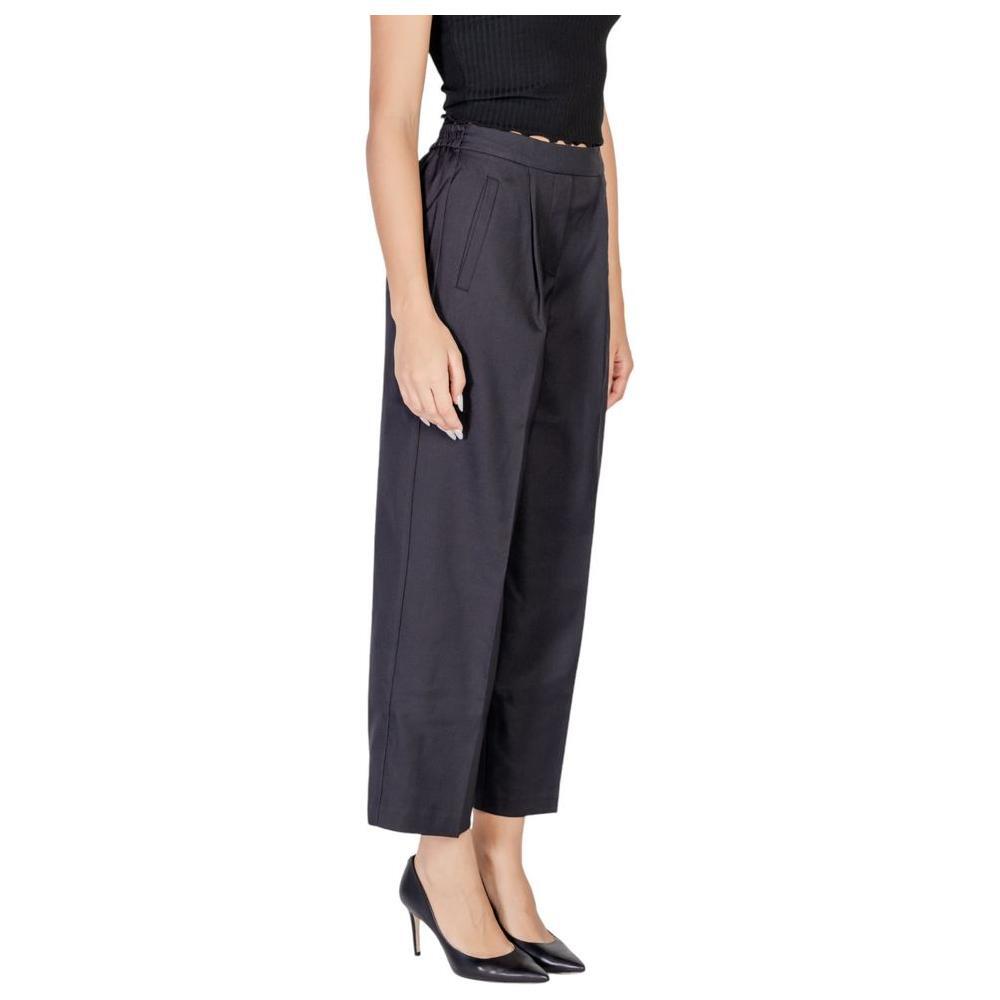 ICHI Black Polyester Pant IC-15420200009-IT38|XS